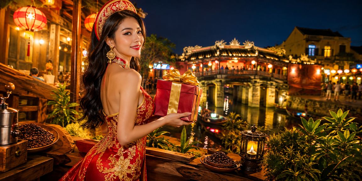 Người dùng Hội An xem thông tin cá cược và xổ số trực tuyến bên tách cà phê buổi sáng