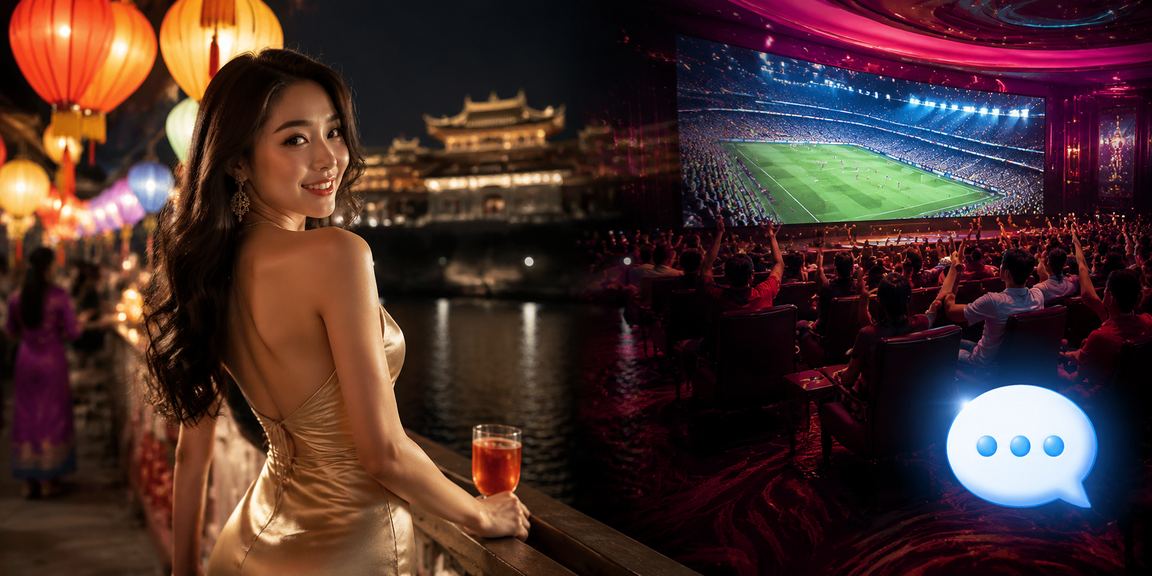 Không khí cá cược thể thao sôi động tại chợ đêm Huế với ánh đèn rực rỡ